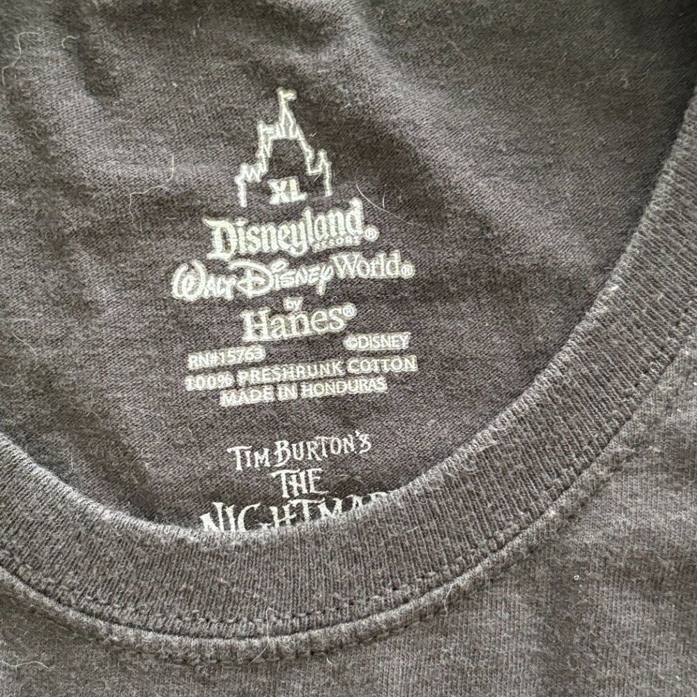 Disney Nightmare Before Christmas Skellington Shirt Black Size XL EUC Unisex - Picture 7 of 7